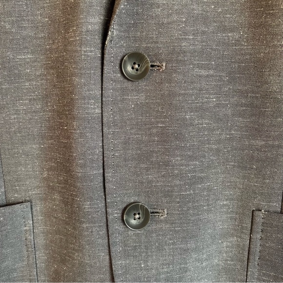 1901 Extra Trim Fit Chambray Sport Coat in Grey - Picture 2 of 10